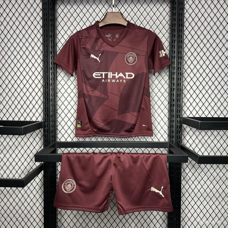 Manchester City 2024/25 Third Football Kit For Kids – New Season Jersey Shirt Kit